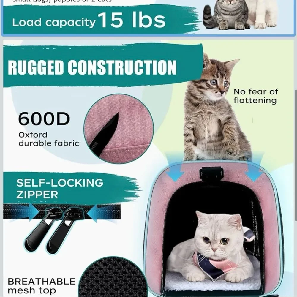 Top tasta Dog Cat Carrier Pet Carrier Soft Sided Carrier airlines approved